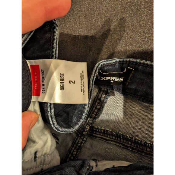 Express high rise stretchy denim miniskirt 2* - Picture 3 of 3